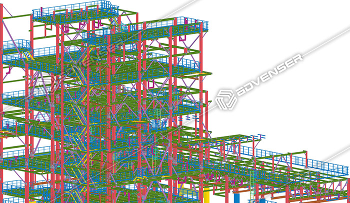 Steel detailing for a petrochemical industrial project