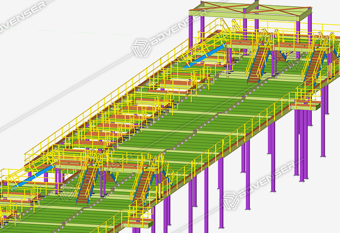 Steel detailing for a material handling platform