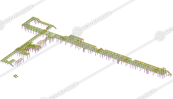 Steel detailing for a material handling platform