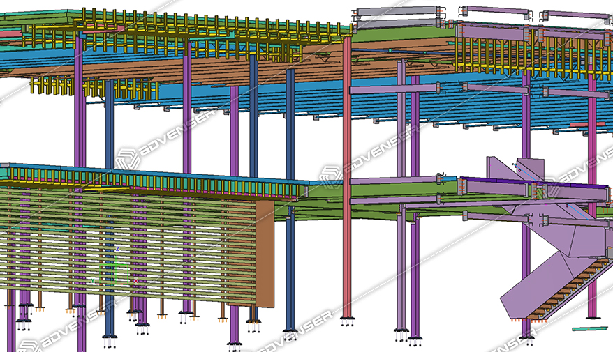 Steel detailing for a commercial building