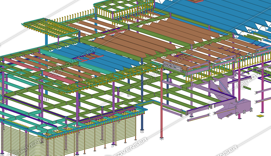 Steel detailing for a commercial building